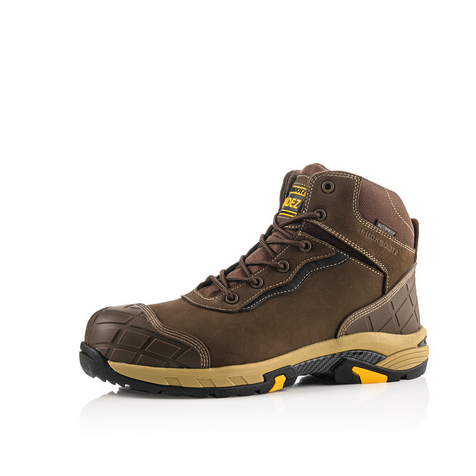 Buckbootz BLITZBR Brown Tradez Lightweight Lace Waterproof Safety Boot