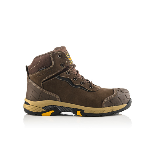 Buckbootz BLITZBR Brown Tradez Lightweight Lace Waterproof Safety Boot