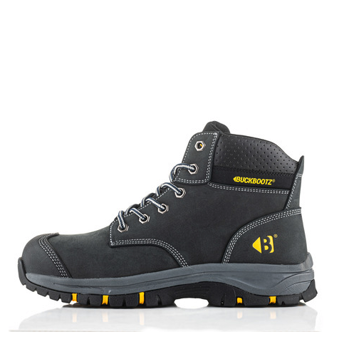 Buckbootz WIZL1BLK Black Nubuckz Lace Safety Boot