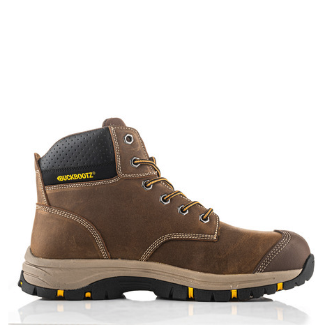 Buckbootz WIZL1BRN Brown Nubuckz Lace Safety Boot