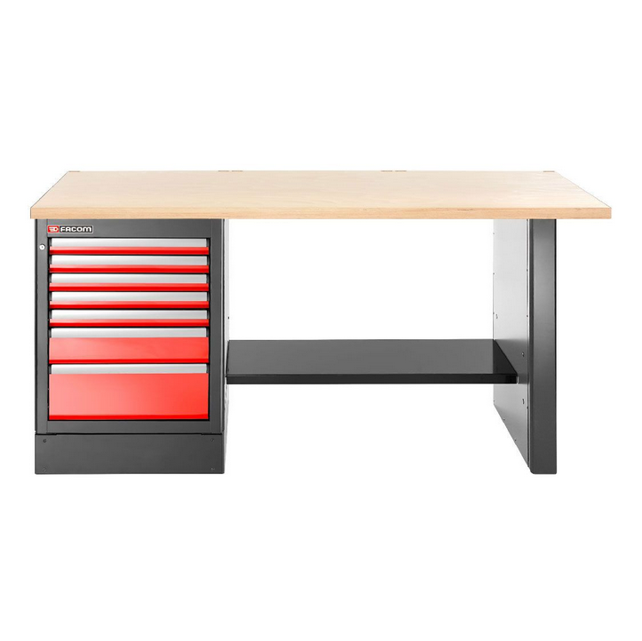 Facom JLS3-2MW7DH JETLINE+ 2m HIGH Wooden Work Bench & 7 Drawer 3 Mod Base Unit