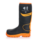 Buckbootz BBZ8000BKOR Hi-Vis Black / Orange Non-Metallic Safety Wellington Boots With Ankle Protection