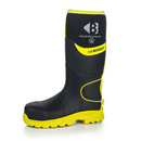Buckbootz BBZ8000BKYL Hi-Vis Black / Yellow Non-Metallic Safety Wellington Boots With Ankle Protection