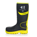Buckbootz BBZ8000BKYL Hi-Vis Black / Yellow Non-Metallic Safety Wellington Boots With Ankle Protection