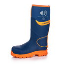 Buckbootz BBZ8000BLOR Hi-Vis Blue / Orange Non-Metallic Safety Wellington Boots With Ankle Protection