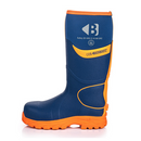 Buckbootz BBZ8000BLOR Hi-Vis Blue / Orange Non-Metallic Safety Wellington Boots With Ankle Protection