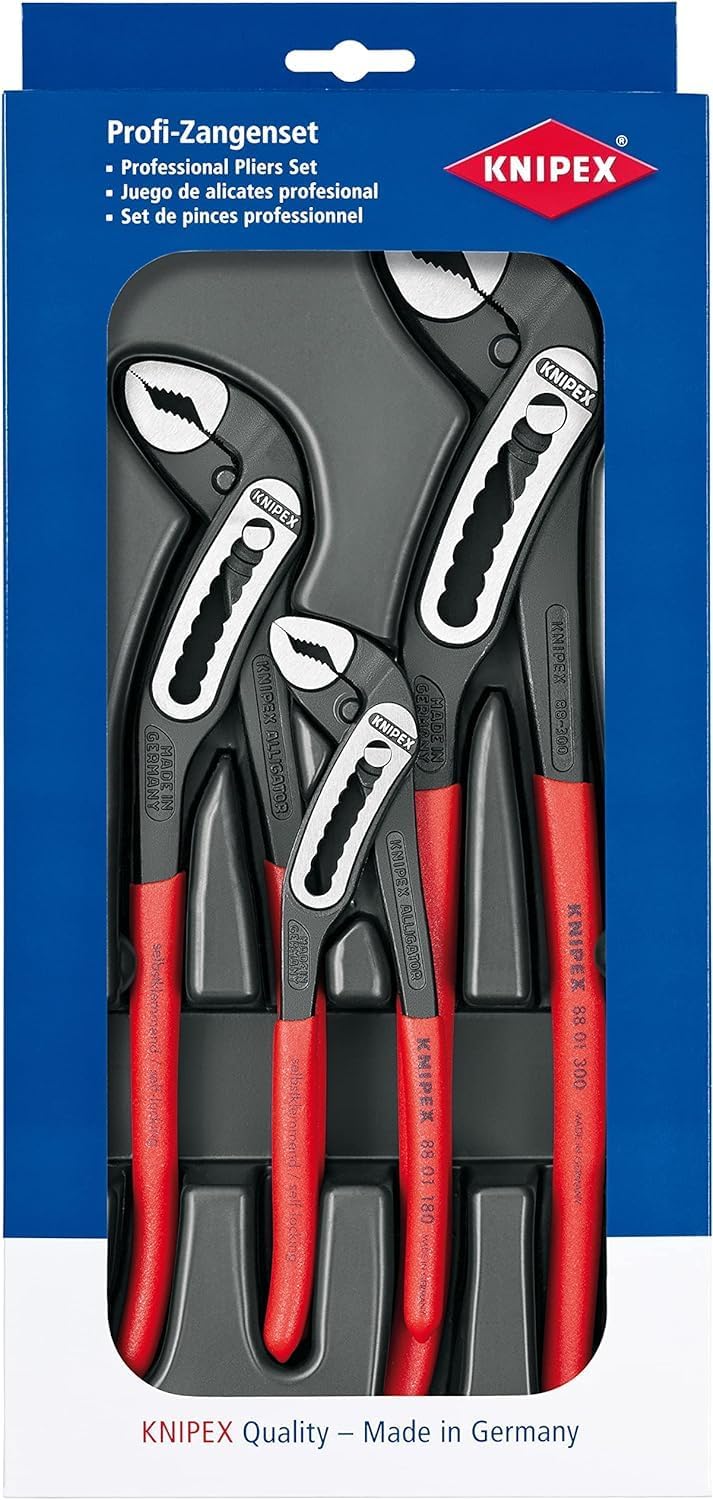 Knipex 00 20 09 V03 3pce (180, 250 & 300mm) Alligator Waterpump Pliers/Grips