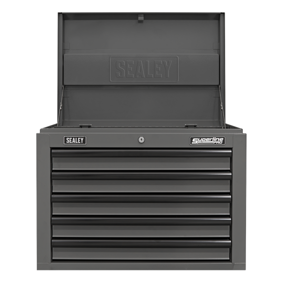 Sealey AP26059TG 5 Drawer Topchest with Ball-Bearing Slides - Grey/Black