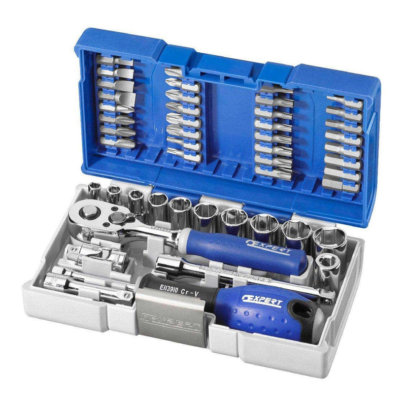 Expert By Facom E030729 1/4"Dr 48pce Metric Compact Socket and Bit Set – Nano