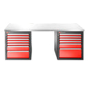 Facom JLS3-2MS13DL JETLINE+ 2m LOW Stainless Work Bench & 13 Drawer 3 Mod Base Unit