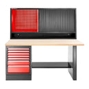 Facom JLS3-2MW7DSCH JETLINE+ 2m HIGH Wooden Work Bench, 7 Drawer 3 Mod Base Unit & Top Unit With Shutter