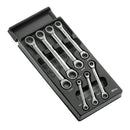 Facom MOD.64J7 7pce Metric 6-19mm Flat Ring Ratchet Spanner Set