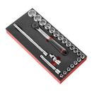 Facom MODM.S161-36 1/2"Dr 23pce Metric 8-32mm Hexagon (6-Point) Socket Set