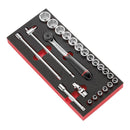 Facom MODM.S1A 1/2"Dr 23pce Metric 8-32mm Hexagon (6-Point) Socket Set