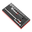 Facom MODM.SL161-36 1/2"Dr 23pce Metric 8-32mm Hexagon (6-Point) Socket Set