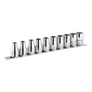 Facom S.40E 1/2"Dr 9pce Metric 8-16mm Bi-Hexagon (12-Point) Sockets on a Rail