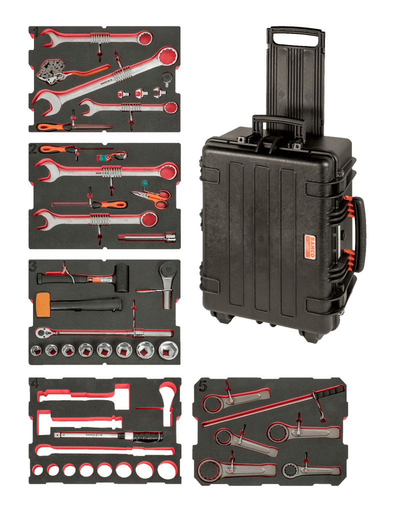 Bahco 4750RCHDW02FF15 36pce Windmills Heavy Duty Application Toolkit In Heavy Duty Rigid Case