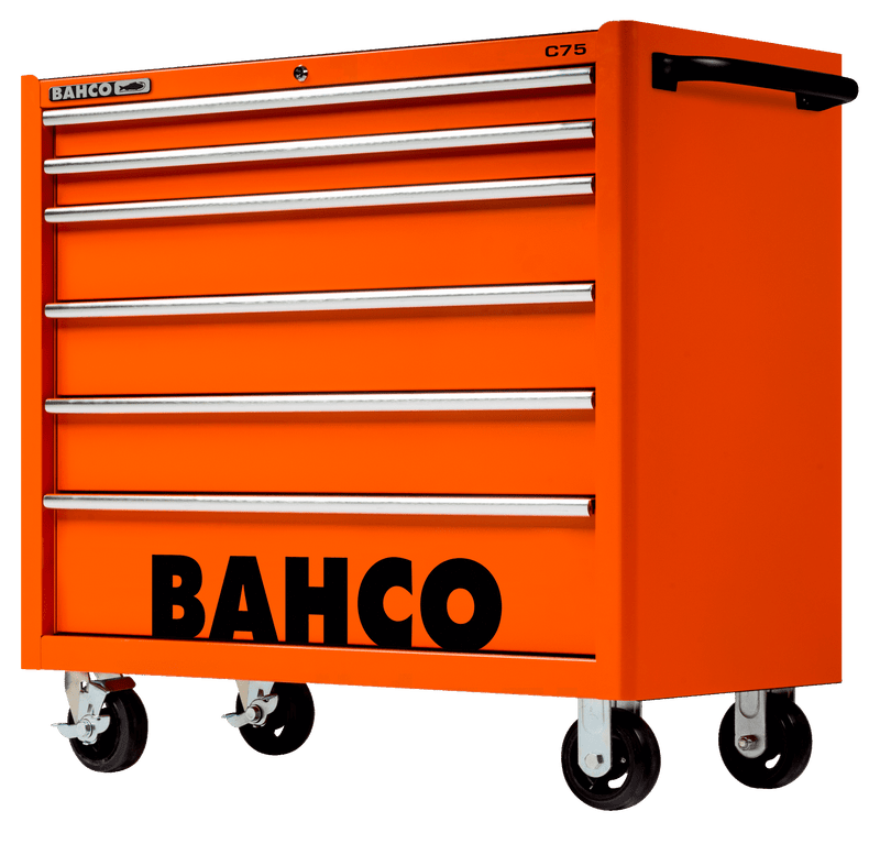 Bahco 1475KXL6 C75 6 Drawer 40" Orange Classic Mobile Roller Cabinet