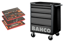 Bahco BASIC 158pce Foam Inlay Tool Kit in E72 5 Drawer Black Roller Cabinet