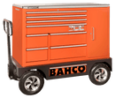 Bahco 1475KXXL8CWTSS C75 XL 8 Drawer 53" Orange  53" Special Tool Trolley with 8 Drawers and Side Cabinet