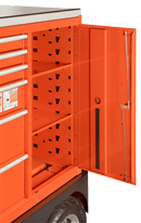 Bahco 1475KXXL8CWTSS C75 XL 8 Drawer 53" Orange  53" Special Tool Trolley with 8 Drawers and Side Cabinet