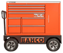 Bahco 1475KXXL8CWTSS C75 XL 8 Drawer 53" Orange  53" Special Tool Trolley with 8 Drawers and Side Cabinet