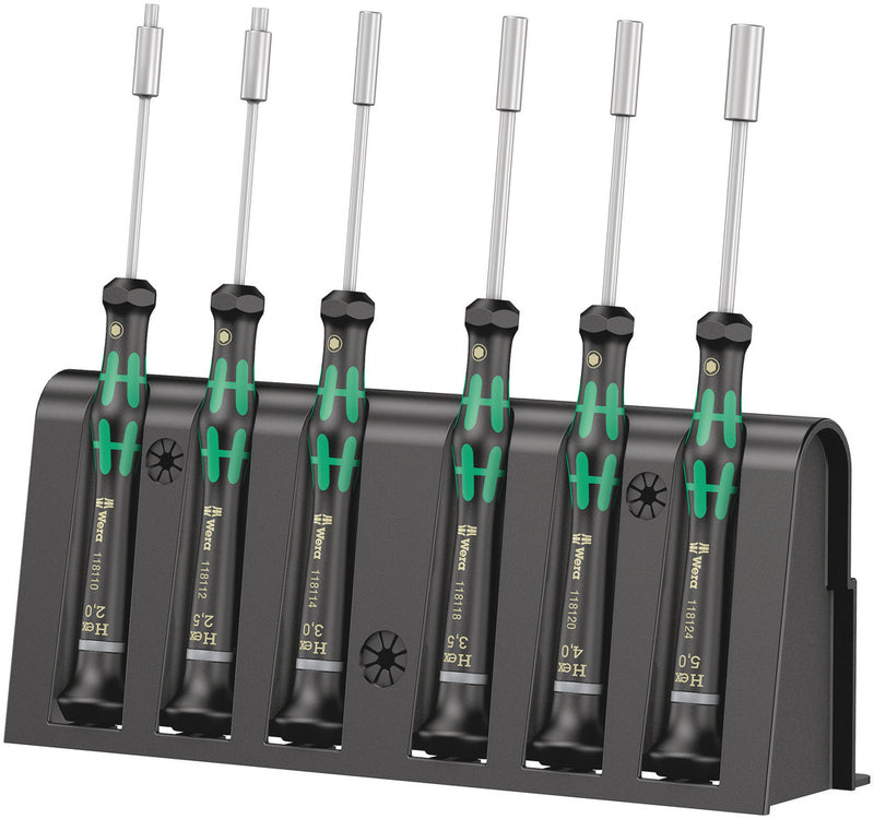 Wera 118158 6pc 2069/6 Screwdriver Set and rack for electronic applications