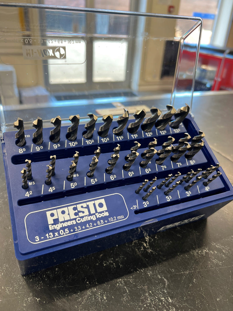 Presto 09902M25 43pce 3.0-13.0mm + Tapping Hi-Nox Drill Set For Stainless Steel