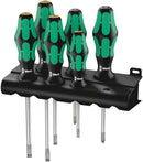 Wera 105656 6pc 334/355/6 Kraftform Plus Lasertip Screwdriver Set, PZ/SL