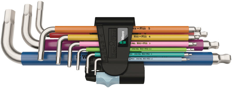 Wera 022669 9pc 3950/9 Hex-Plus Multicolour Stainless L-key Set