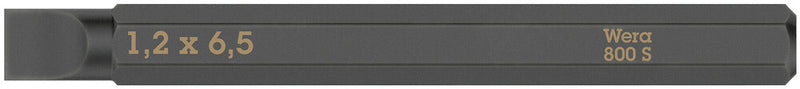 Wera 018142 1.2 x 6.5 800 S Slotted bits for impact screwdrivers