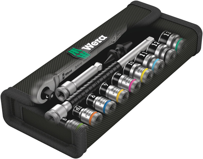 Wera 003756 13pc 8100 SA 12 HF Zyklop Metal Switch Holding Function Socket Set, 1/4"