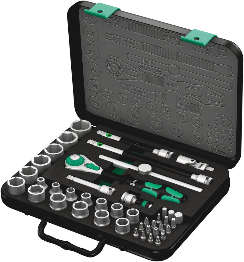 Wera 003594 43pc 8100 SB 2 Zyklop Speed Socket Set, 3/8"