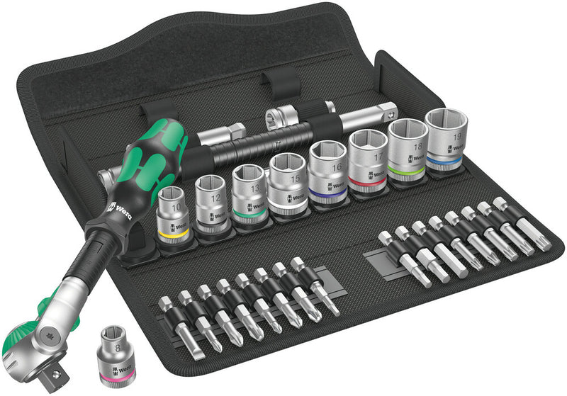 Wera 004046 29pc 8100 SB 6 Zyklop Speed Socket Set, 3/8"