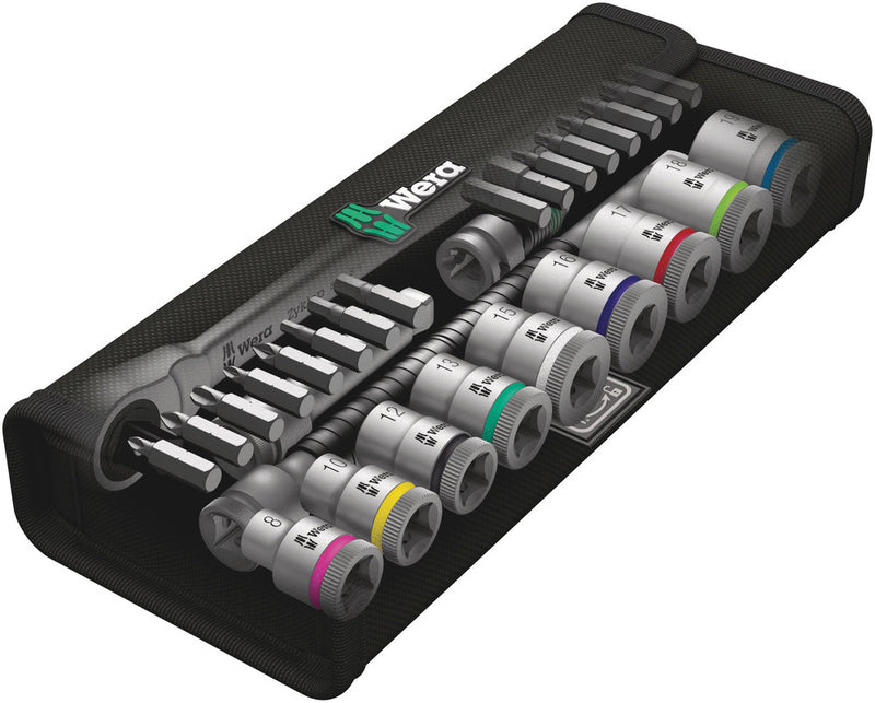 Wera 004048 29pc 8100 SB 8 Zyklop Metal Switch Socket Set, 3/8"