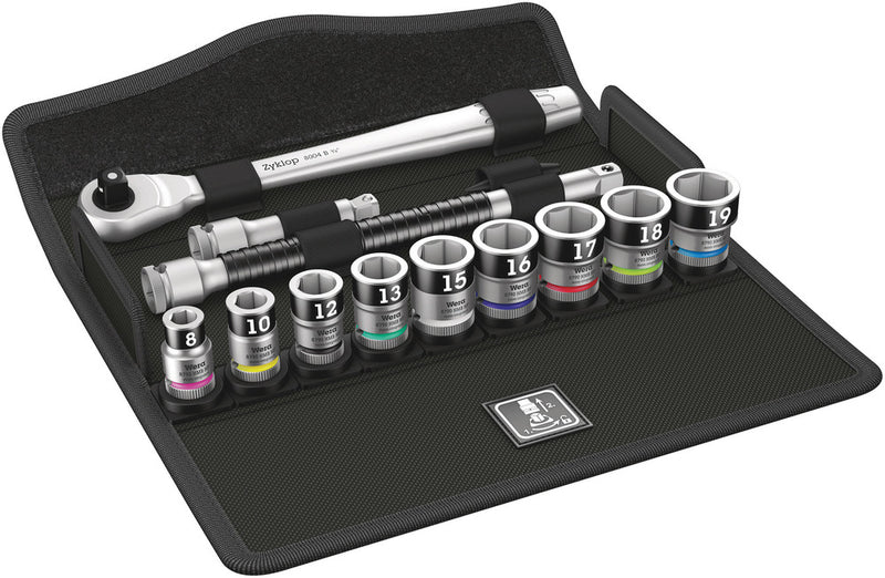 Wera 003785 13pc 8100 SB HF 1 Zyklop Metal Switch Holding Function Socket Set, 3/8"