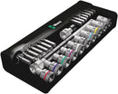 Wera 004080 28pc 8100 SC 10 Zyklop Metal Push Imperial Socket Set, 1/2"