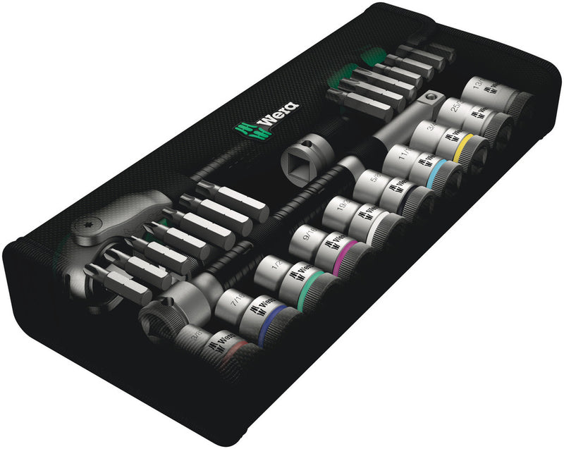 Wera 004079 28pc 8100 SC 9 Zyklop Speed Imperial Socket Set, 1/2"