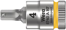 Wera 003333 4mm 8740 A HF Zyklop Hex-Plus Holding Function Bit-Socket ,1/4"
