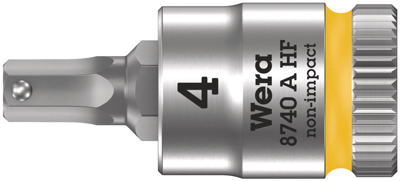 Wera 003333 4mm 8740 A HF Zyklop Hex-Plus Holding Function Bit-Socket ,1/4"