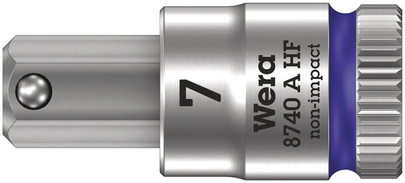 Wera 003341 7mm 8740 A HF Zyklop Hex-Plus Holding Function Bit-Socket ,1/4"