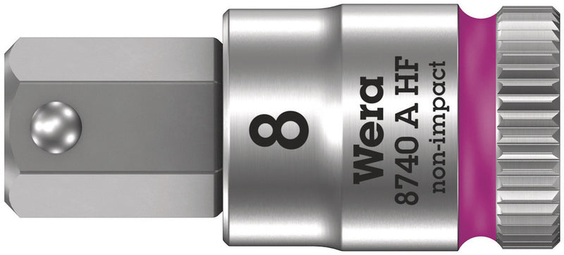 Wera 003339 8mm 8740 A HF Zyklop Hex-Plus Holding Function Bit-Socket ,1/4"