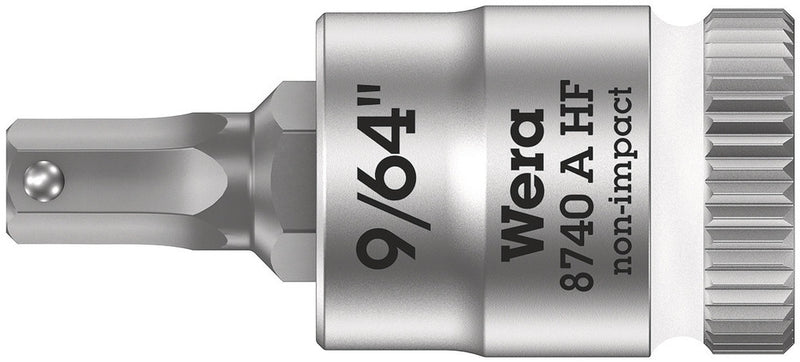 Wera 003384 9/64" 8740 A HF Zyklop Hex-Plus Holding Function Bit-Socket ,1/4"