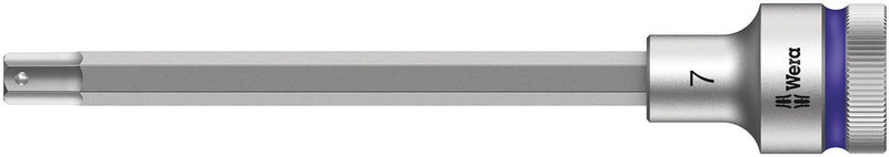 Wera 003843 7mm 8740 C HF Zyklop Hex-Plus Holding Function Bit-Socket ,1/2", Long