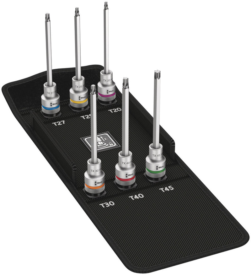 Wera 004211 6pc 8767 C TORX¨HF 2 Zyklop Holding Function Bit-Socket Set, 1/2"