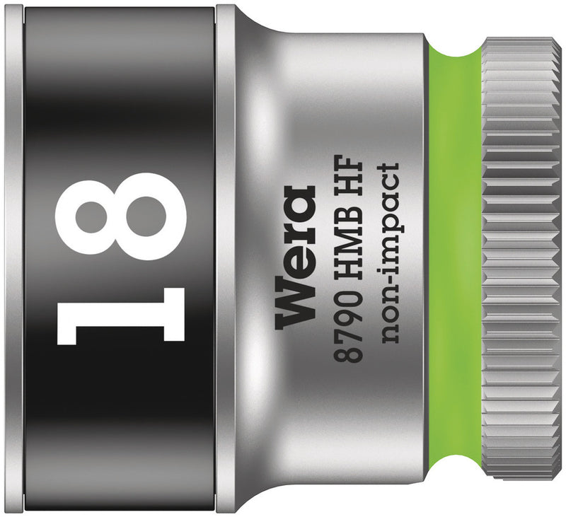 Wera 003752 18mm 8790 HMB Holding Function Zyklop Socket, 3/8"