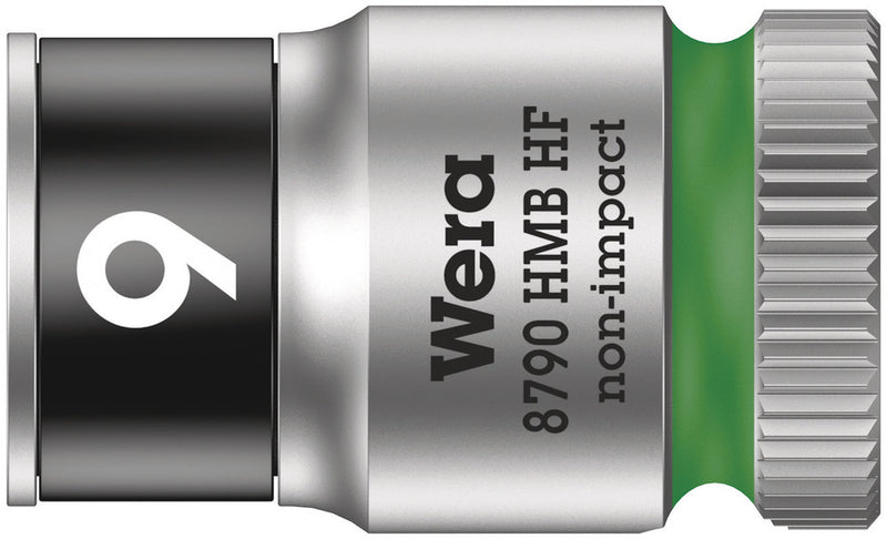 Wera 003743 9mm 8790 HMA Holding Function Zyklop Socket, 1/4"