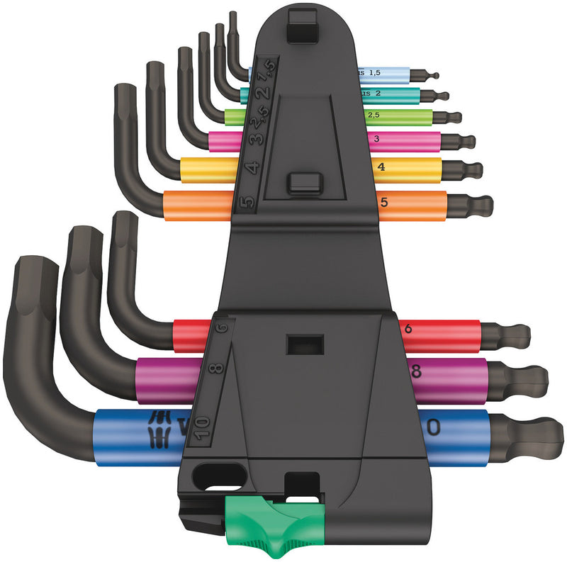 Wera 133164 9pc 950/9 Hex-Plus Multicolour Stubby L-key Set