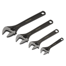 Sealey AK9567 4pce Adjustable Wrench Set - 6", 8", 10" & 12"