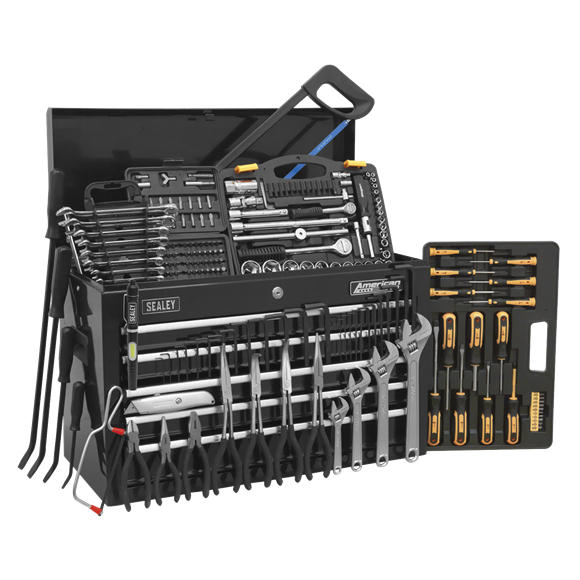 Sealey AP225BCOMBO 5 Drawer Topchest with Ball-Bearing Slides - Black & 230pc Tool Kit